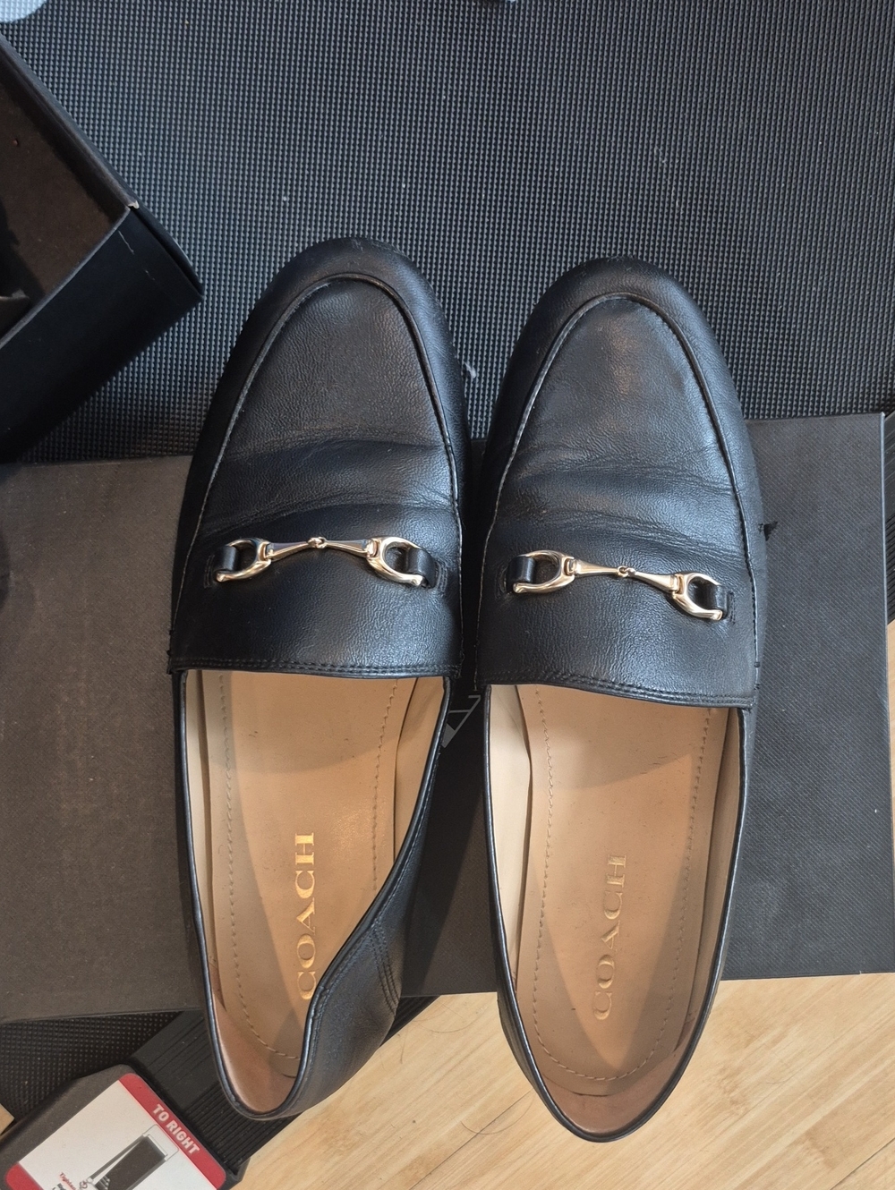 Coach Black Haley Leather Loafers